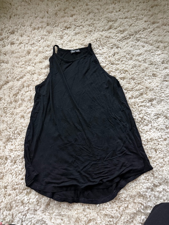 Thanth Tops - A versatile Women's casual cute  Black High-Neck Tank Top - Sleeveless Racerback